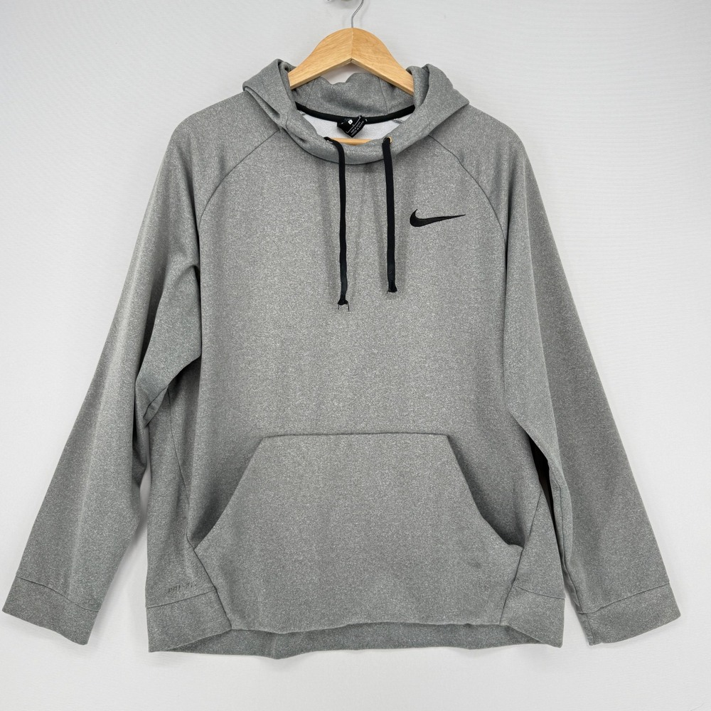 Nike Hoodie Mens Large Gray Dri-FIT Pullover Raglan Sporty Gorpcore